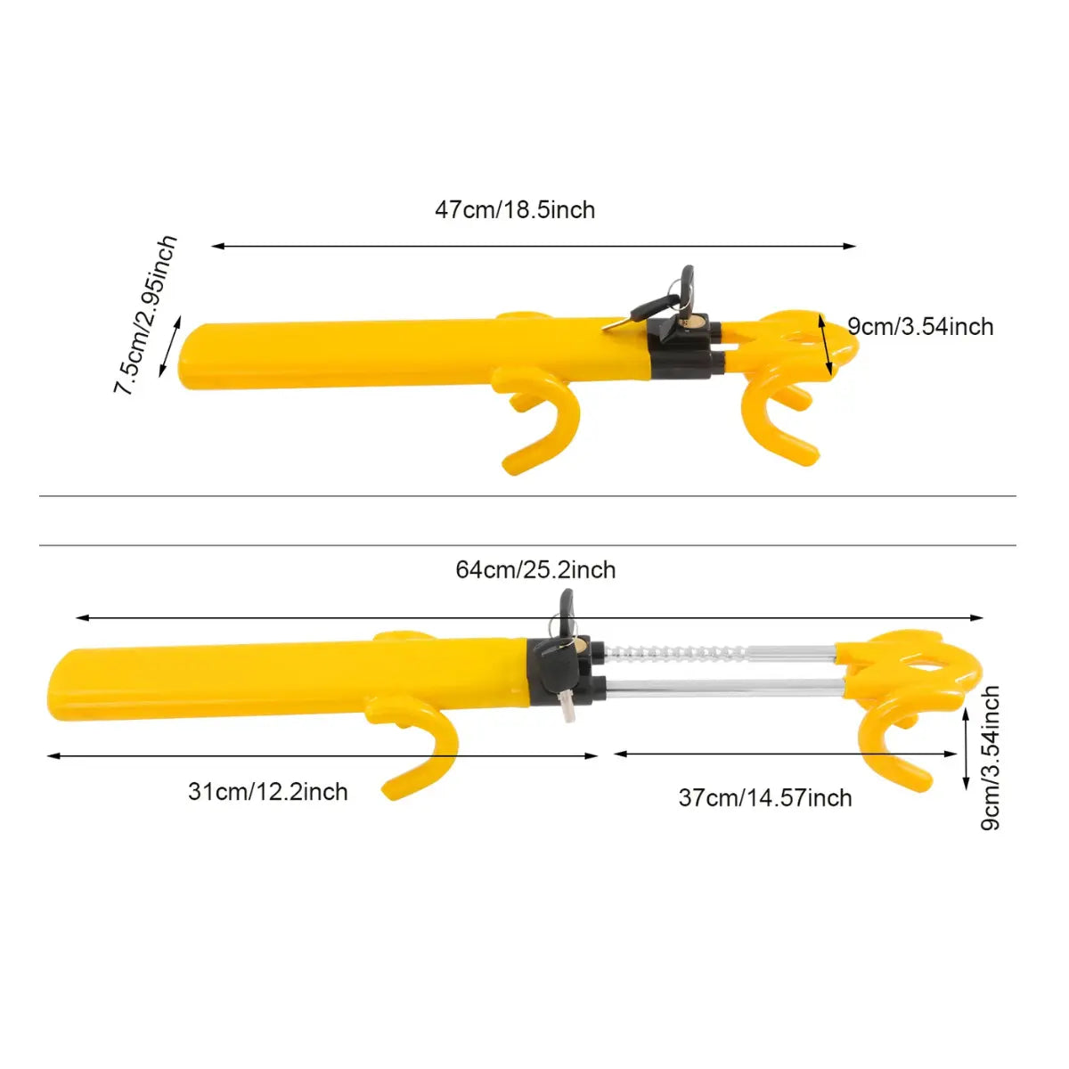 Canne antivol universelle pour volant 47-64cm